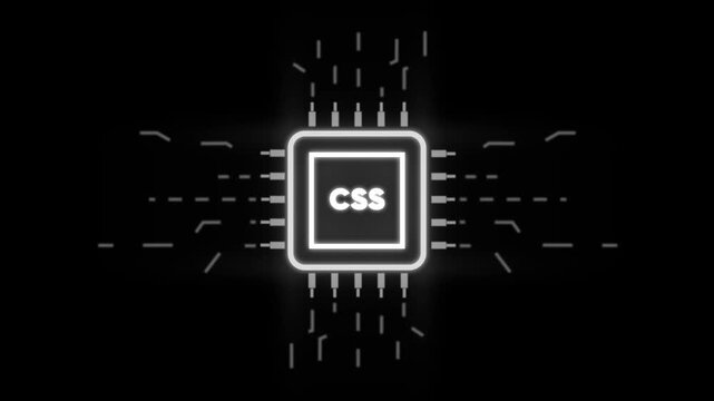 Glowing C S Code Microchip on Dark Background with Neon Effect coding programming