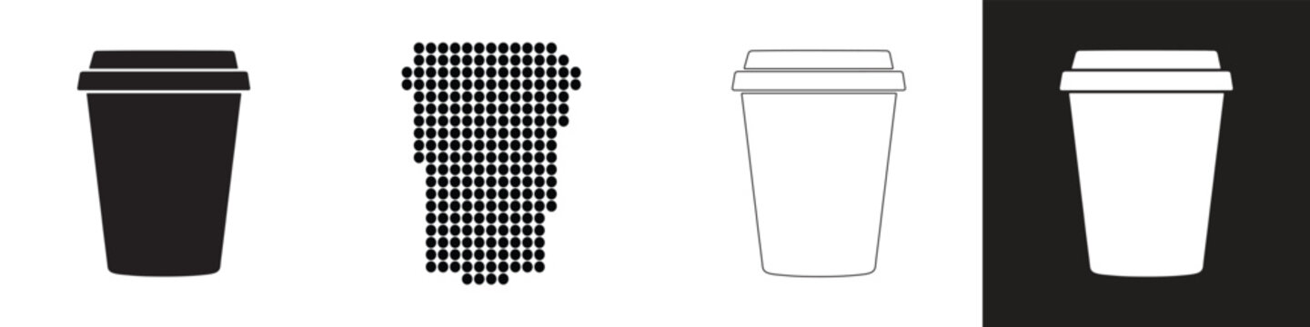 Four coffee cups in different patterns