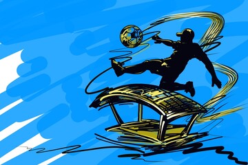  ​ illustration Golden Motion Teqball Series​ sport​ abstract​