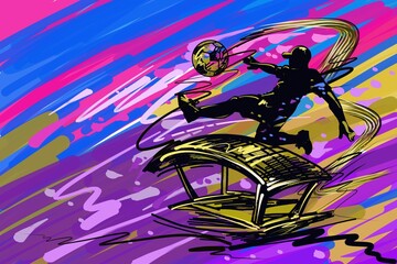 abstract​ illustration Golden Motion Teqball Series