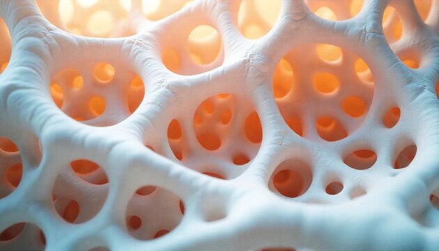 Microscopic view of healthy human bone tissue structure.
