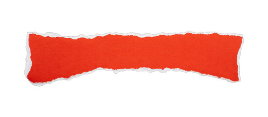 Orange torn paper curved banner with ripped edges, isolated on transparent background