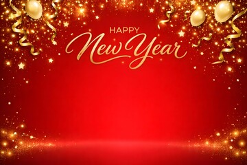 red christmas background with golden stars