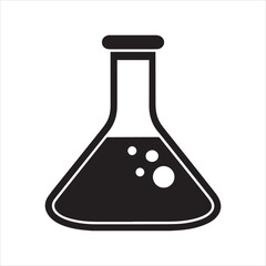 science flask line art silhouette vector illustration