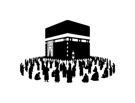 Kaaba and Tawaf Ritual Illustration