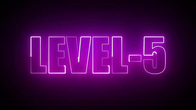 LEVEL 5 TITLE WITH NEON ANIMATION V1