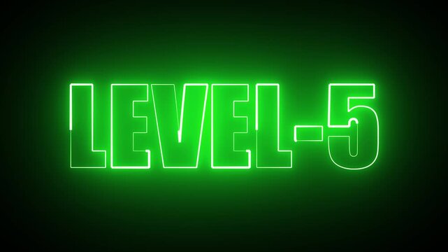 LEVEL 5 TITLE WITH NEON ANIMATION V1