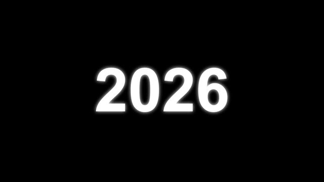 Fast time lapse counting years animation with glowing numbers on black background footage