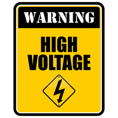 Fototapeta premium Warning, High Voltage, sign vector