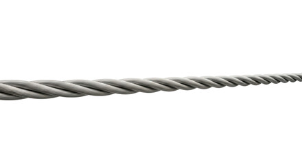 Detailed rendering of a twisted rope isolated on transparent background