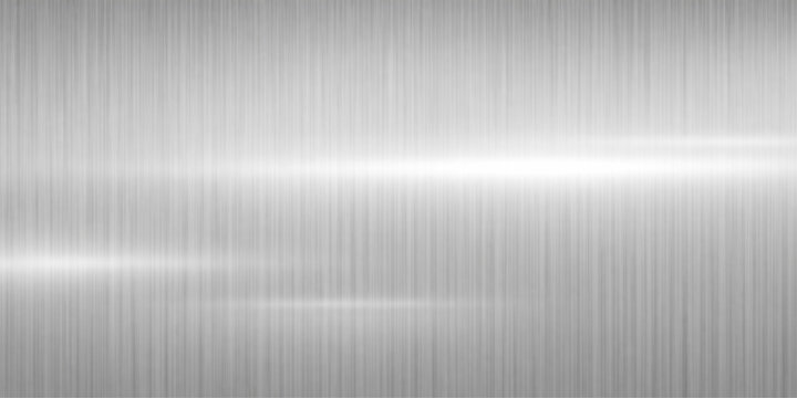 A polished silver stainless steel plate features a brushed metal texture with a shiny metallic gray aluminum surface design suitable for a sleek chrome wallpaper backdrop