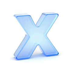 Obraz premium A 3D blue icon of the letter X isolated on a white background