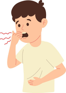 Boy Experiencing Stomach Discomfort Belching