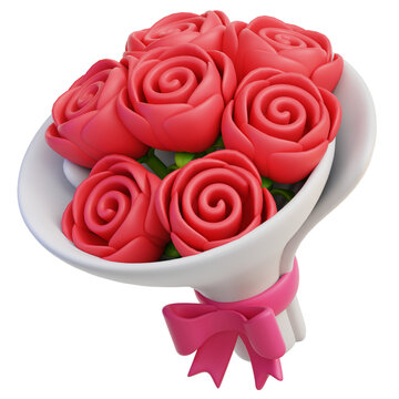 Rose bouquet 3D Illustration