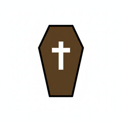 Obraz premium Coffin Icon Cemetery Burial Funeral Service Symbol
