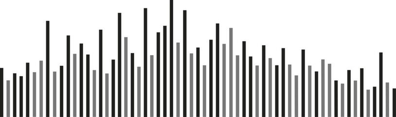Obraz premium Vector illustration of dense vertical bar graph with varying heights representing complex data distribution