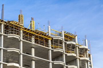 construction industry. modern high-rise concrete building under construction.