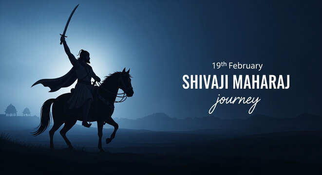 Happy Chhatrapati Shivaji Maharaj Jayanti Banner Design. Shivaji Jayanti Background and Poster with Text and Maratha Flag Silhouette Vector ... See More