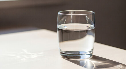 glass of water on the table