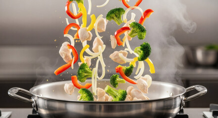 cooking vegetables in the kitchen