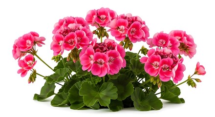 Vibrant pink geranium blooms
