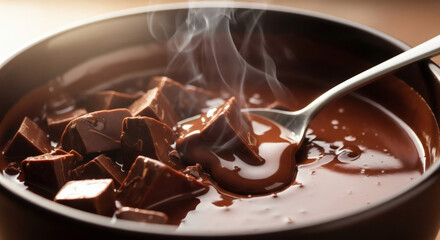 melted chocolate in a pan