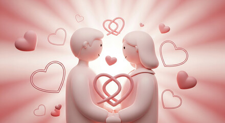 two hearts on a white background