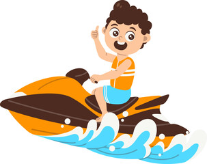 Water sport activity man jet skiing with fast boat © Monsters Visual