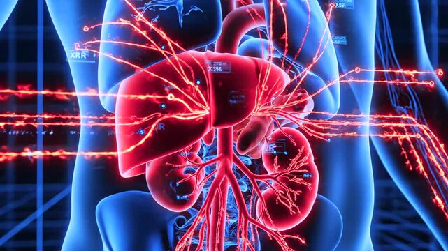 Imaging map of lung blood flow, Detailed radiology scan of vascular health, Complete diagnostic image of pulmonary vasculature and circulation patterns in medical imaging