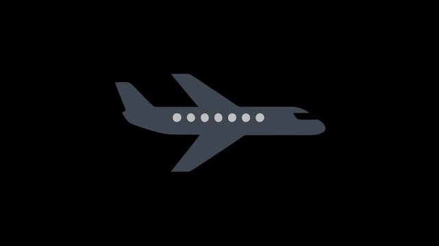 Modern minimalist flat design illustration of an airplane, symbolizing air travel, global connectivity, and efficient transportation for various digital and print applications