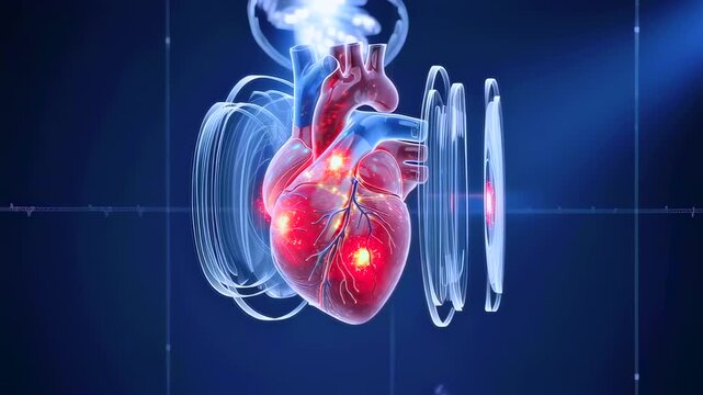 Real time visualization of beating heart including diagnostic information overlays, Dynamic demonstration of cardiac function with real time imaging and diagnostic overlays