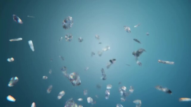 Plastic waste floating in the ocean, environmental pollution issue.