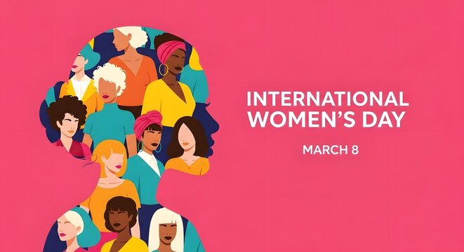 International women's day celebration with diverse group of women