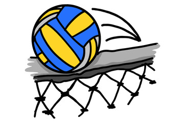 Volleyball Thrown Over the Volleyball Net
