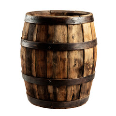 Fototapeta premium Rustic Vintage Wooden Barrel with Iron Hoops