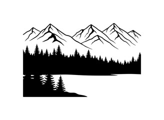 Fototapeta premium Mountain Landscape Vector Illustration