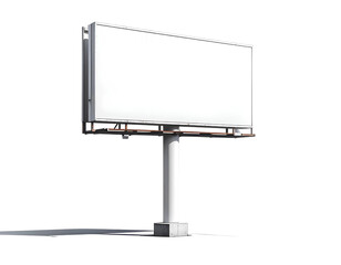 Obraz premium White billboard pole in a minimalist composition, slight perspective tilt, soft sha transparent background 