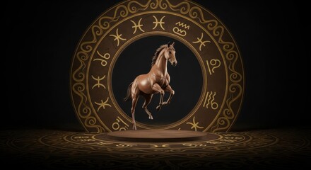 Zodiac Horse Emblem Circle