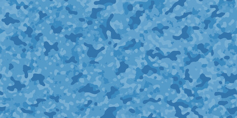 Abstract blue camouflage pattern fills the entire frame with irregular shapes © Bijoy