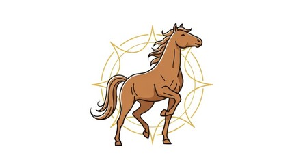 Hand Drawn Zodiac Horse