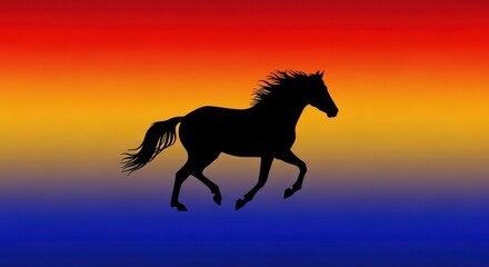 Silhouette Horse Gradient Sky
