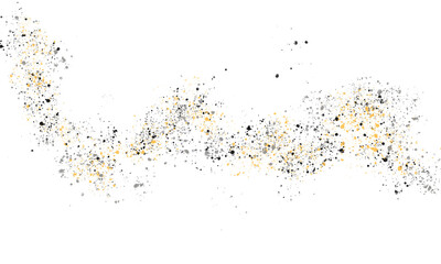 Fototapeta premium Abstract golden and black paint splatter wave isolated