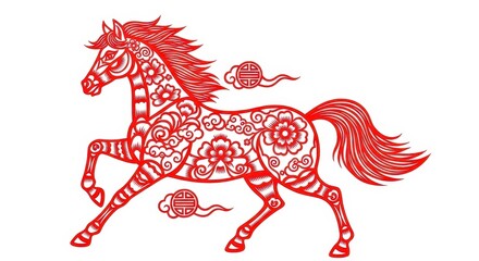 Paper Cut Horse Zodiac