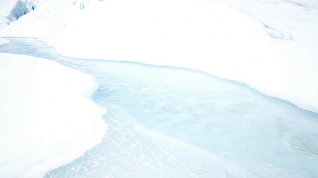 Abstract Ice Patterns Overhead view, intricate cracks and lines on a bright ice sheet