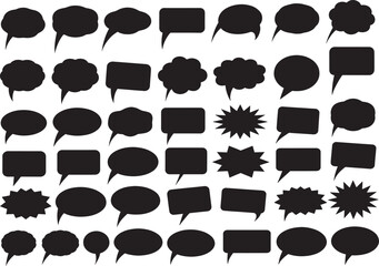 Fototapeta premium Various speech bubbles and thought clouds for comics and conversations