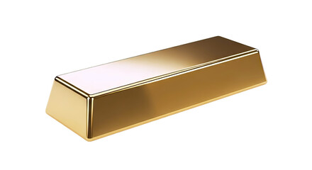 Shiny gold bar on a white background