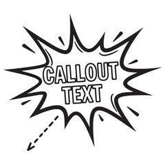 Obraz premium Comic Book Style Speech Bubble with Text in Black and White