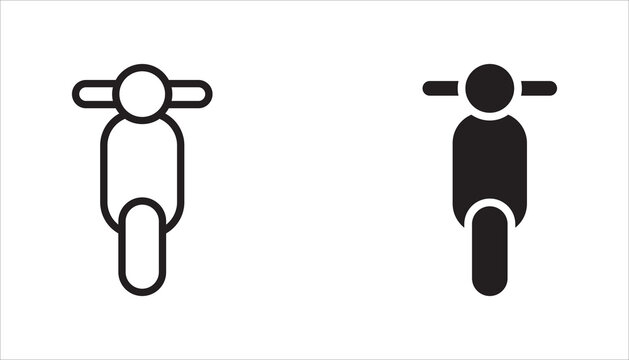 motorcycle icon set,  illustration of a matic vehicle. on a white background	
