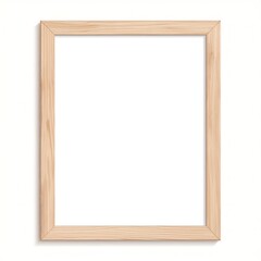 Fototapeta premium A light-colored wooden picture frame with a blank white interior