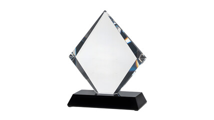 Crystal trophy on black base for awards and recognition